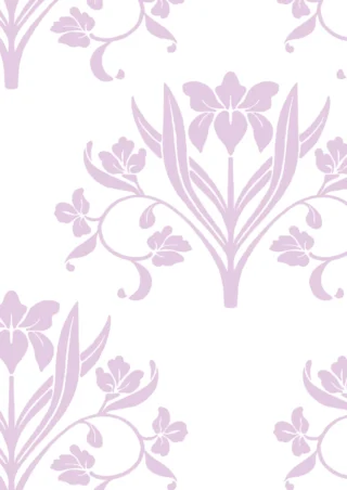 Muestra A4 de (L) Liria, floral, Lavanda y Blanco