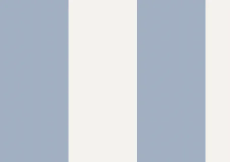 Muestra A4 de (L) Della, rayas, Azul Empolvado y Blanco Lino
