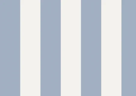 Muestra A4 de (M) Della, rayas, Azul Empolvado y Blanco Lino