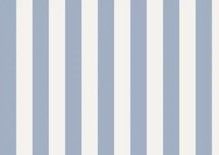 Muestra A4 de (S) Della, rayas, Azul Empolvado y Blanco Lino